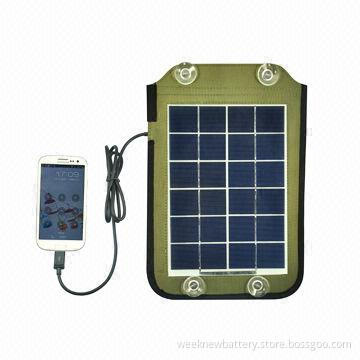5W Solar Charger for Mobile Phone, Can be Sucked on Car Glasses